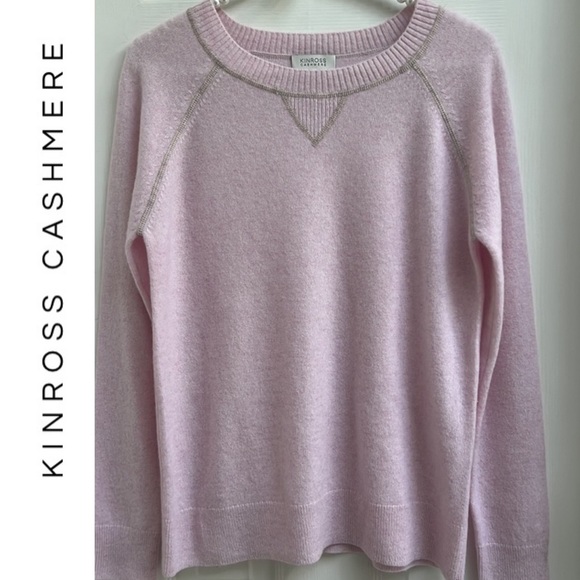 Kinross Sweaters - Kinross Cashmere Sweatshirt Contrast Stitch
